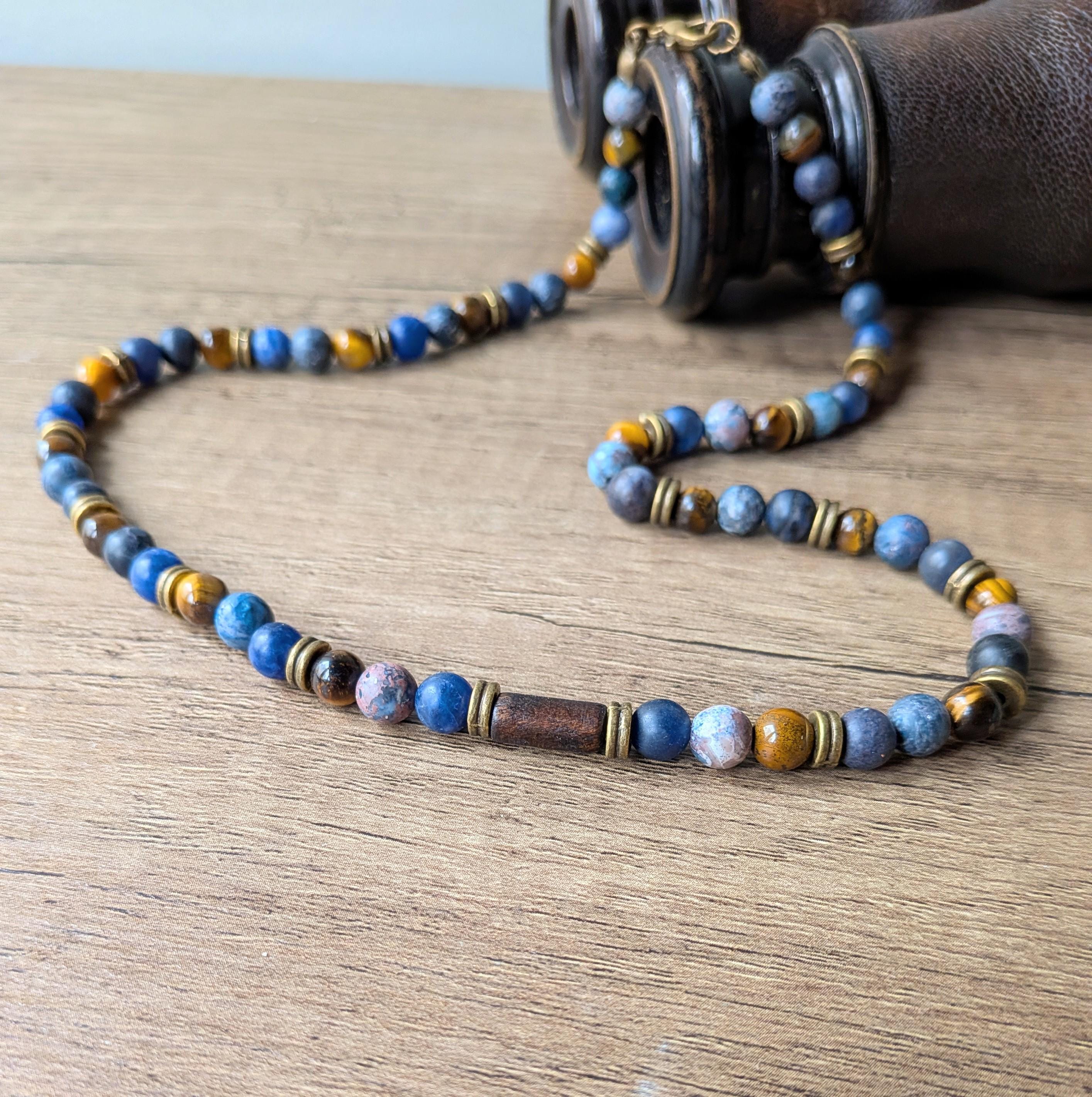 Collier Ancien En Bois Vintage - Bijou Artisanal Rétro - Occasion Bon état - Fabriqué En France