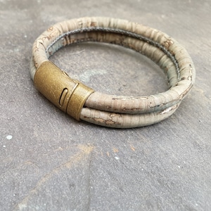 Men&#39;s Vintage Style Blue Cork Bracelet | Rustic Wristband