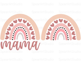Rainbow SVG - Rainbow Mama SVG - Mom life SVG - Mama Svg Design voor Cricut / Boho Rainbow Svg Cut File - Rainbow Bundle svg
