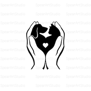 Hands Holding Dog and Cat SVG, Cat Lover, Instant Download, Digital Download, Png • Pdf • Ai • Jpeg