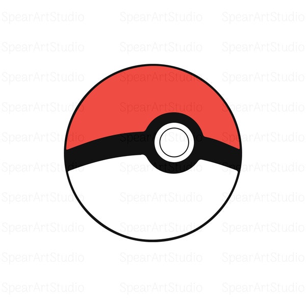 Pokemon Pokeball SVG PNG PDF ia Clip Art für Cricut und Silhouette Cut Datei Pokemon Cut Datei schneidbar