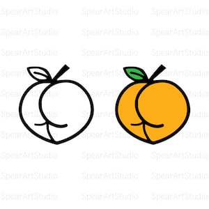 Peach Butt, Peach Bum, Peach Ass SVG, Png, Ai, Pdf, Jpg instant digital download