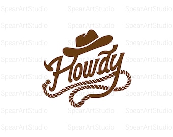 Howdy SVG,  Cowboy And Cowgirl Svg, Digital Download, Silhouette, Howdy Png, Instant Download, Pdf/Ai/jpeg