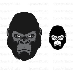 Gorilla SVG File, Gorilla Head SVG, Gorilla Clipart, Gorilla Head Clipart, Cricut, Clipart, Cut file, Svg file for cricut, Gorilla design