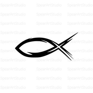 Christian Fish SVG, Jesus Fish Svg, God Fish Svg Vector Cut file For Silhouette, Cricut, Pdf Svg Png Jpg Ai, Stencil, Decal, Pin, Sticker