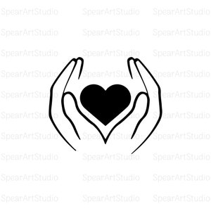 Hands Svg, Hands with Heart Svg, Heart love Svg, Hands Png, Heart Cricut Svg, Hands Cricut Svg, Heart PNG, Hands Silhouette Pdf - Ai - Jpeg