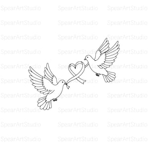 Wedding Couple Doves Svg, Marriage Rings Svg, Wedding Svg,  Silhouette, Cricut, Engagement Ring SVG, Marriage Svg, Digital Download