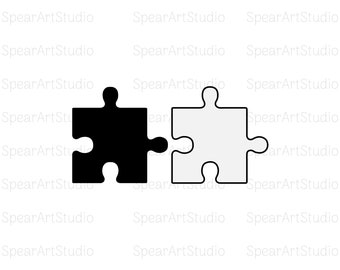 Black And White Puzzle Pieces SVG, Symbol for Autism Awareness, Puzzle Svg, Puzzle Pieces Svg, Digital Download, Svg, Png, Jpeg, Pdf, Ai