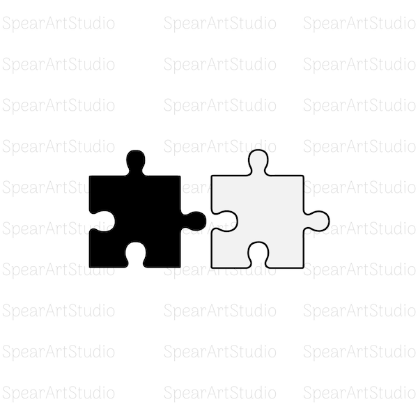 Black And White Puzzle Pieces SVG, Symbol for Autism Awareness, Puzzle Svg, Puzzle Pieces Svg, Digital Download, Svg, Png, Jpeg, Pdf, Ai