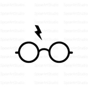 Potter Glasses / silhouette / HP wizard world PNG SVG digital download instant