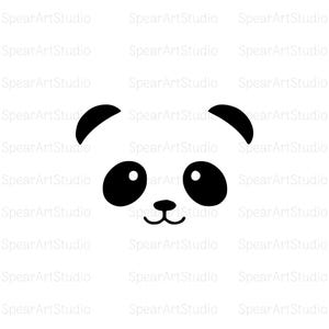 Panda Face SVG, Cuttable Cute Plain Simple, Panda Bear Face svg, Cut Files for Cricut, Commercial Use - Jpeg/PNG/Pdf/Ai