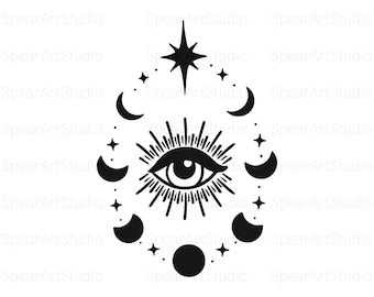Evil eye mandala, Evil eye svg, Mandala svg, Spiritual gift, Vinyl sticker, Mystical svg, Magical Svg