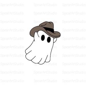 Cowboy Ghost SVG Cut File, Cowboy Svg, Cowboy Hat Svg Ghost Svg, Scary