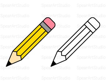 Lápiz SVG - Lápiz Clipart SVG - Escuela SVG - Vector Lápiz - Descarga digital - Cricut - Archivo de corte de silueta - Svg - Png - Jpg - Pdf - Ai