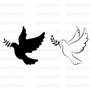 Taube SVG Silhouette, Taube svg, Taube Silhouette, Vogel Silhouette, Taube Clipart, Taube ClipArt, SVG geschnitten Datei für Cricut, SVG/Png/Jpg/Pdf/Ai Bild 1