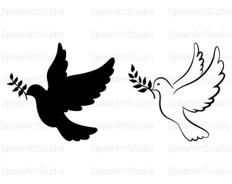 Duif SVG silhouet, duif svg, duif silhouet, vogel silhouet, duif clipart, duif clipart, SVG cut-bestand voor de Cricut, Svg/Png/Jpg/Pdf/Ai