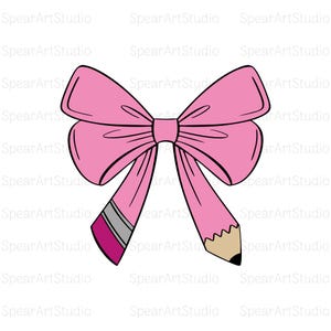 Schul Bleistift Schleife svg, Lehrer Bleistift Schleife svg, Lehrer Png, Lehrer Bleistift Kokette Bogen Png, zurück in der Schule, Schule, Bleistiftschleife, Pdf-Ai-Jpeg