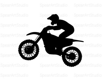 Motocross Rider Svg. Vector Cut file for Cricut, Silhouette, Digital Download, Instant Download, Png • Pdf • Ai • Jpeg