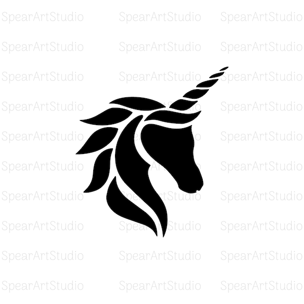 Unicorn SVG, Unicorn head svg, Unicorn vector, Unicorn Shirt Svg, Unicorn Silhouette, PNG, JPG, Pdf, Ai