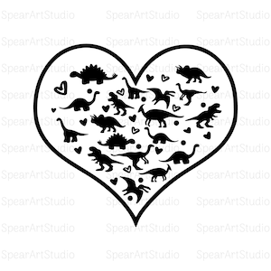 Dinosaur Heart SVG, Valentine Dinosaur SVG, Dinosaur SVG, Valentine&#39;s Day Shirts svg, Digital Download, Instant Download, Png • Pdf • Ai