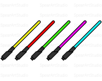 Lightsaber SVG, Lightsaber Svg Design - Blue/Green/Pink/Red/Yellow - Lightsaber Silhouette, Instant Digital Download - SVG/PNG/Jpeg/Pdf/Ai