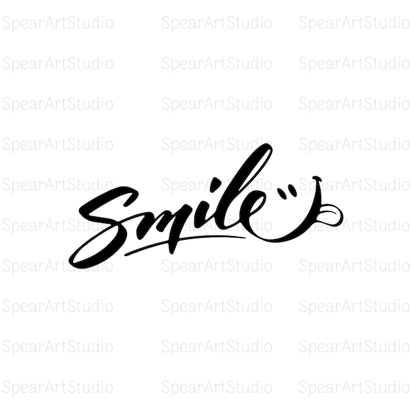 Smile Svg, Smile Word Svg, Happy Face Eyes Design, Smiley Face Svg, Instant Download, Digital Download, SVG • PNG • Jpeg • Pdf • Ai