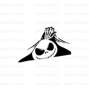 Może przedstawiać: Czarno-biała ilustracja postaci z kreskówki z czaszką zamiast twarzy, która wygląda zza czarnego prześcieradła. Postać ma złośliwy uśmiech i trzyma rękę przy głowie.