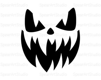 Pumpkin Face Svg, Pumpkin Face Png, Halloween Clip-Art, Halloween Pumpkin Face Svg, Halloween Svg, Vector Cut File For Cricut, Silhouette