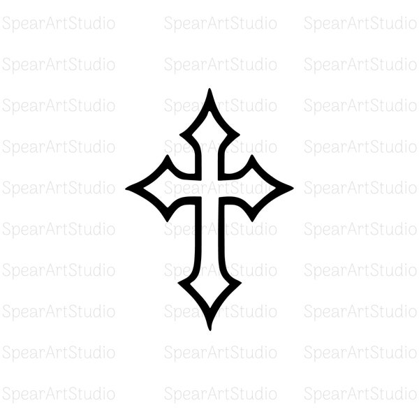 Gtohic Cross Svg, Christian Svg, Christian Cross clipart vector svg png jpg pdf ai cut file for Cameo silhouette cricut vinyl print file