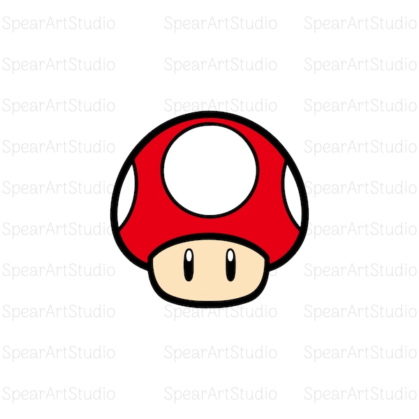 Super Mushroom Svg, Mario Item SVG, Print and Cut, Basic Cuts for Cricut - Svg, Png, Jpeg, Pdf, Ai