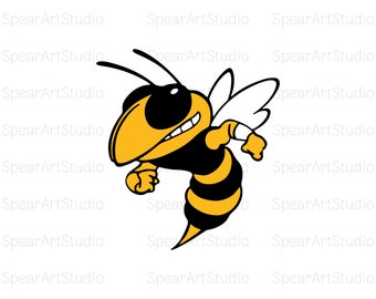 Hornet Bee Mascot SVG & JPEG Instant Download Digital Download File Cuttable,Sports, Wasp, Football, Basketball, Bumblebee, School, College