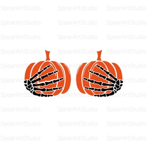 Pumpkin Boobie SVG, Skeleton Hands Svg, Funny Halloween Svg Shirt Design, Digital Download, Instant Download, Png • Pdf • Ai • Jpeg