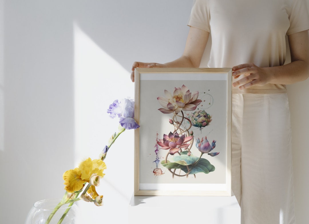 Lotus Flower Art Print: Botanical Gallery Wall Decor (digital Download ...
