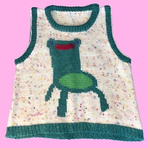 Froggy Chair Sweater Vest Pattern - Sizes (S,M,L,XL,2XL,3XL,4XL,5XL)