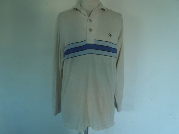 Vintage Ocean Pacific Wood Button Surf Polo Shirt… - image 1