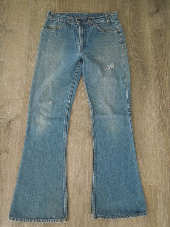 Vintage Bell Bottom 646 Levis Destroyed Denim Jeans O… Gem