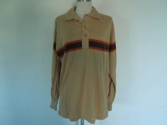 Vintage Ocean Pacific Wood Button Surf Polo Shirt… - image 1