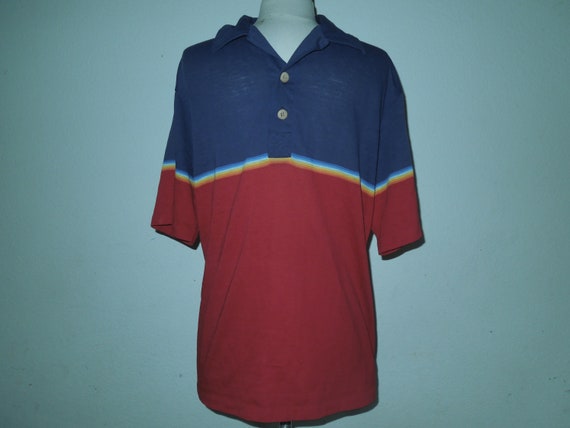 Vintage Ocean Pacific Wood Button Surf Polo Shirt 