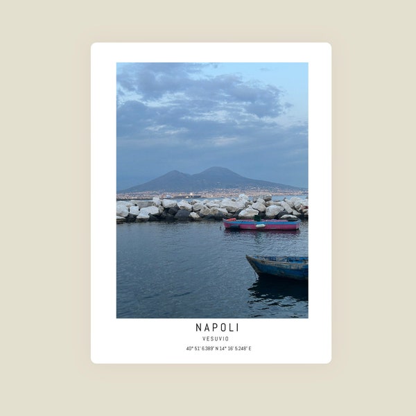 Postkarte ''Napoli'' in DINA6 mit Ausblick auf den Vesuvio