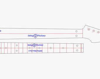 Telecaster Neck and Fretboard Routing Template Set - Tele Guitar Router Guides - 3/8 inch Cast Acrylic