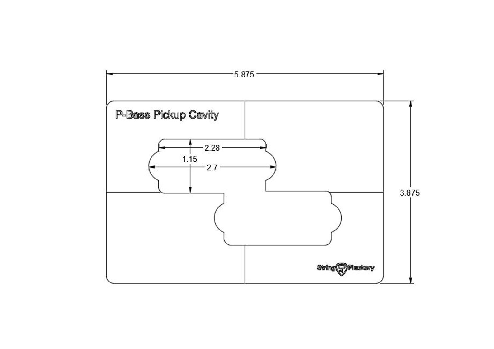 Pick Up Routing Templates P-bass Guitar Pickup Routing Template - Etsy