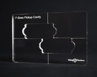 P Bass Pickup Routing Template - Precision Bass Pickup Cavity Router Guide - 3/8 inch Cast Acrylic