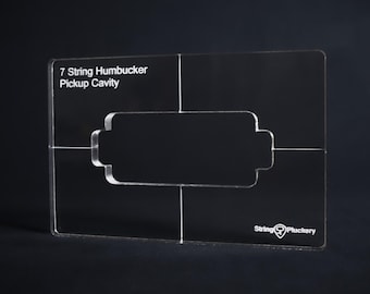 7 String Humbucker Pickup Routing Template - Extended Range Guitar Router Guide - 3/8 inch Cast Acrylic