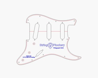 Stratocaster SSS Pickguard Routing Template - Strat Pickguard Router Guide - 3/8 inch Cast Acrylic