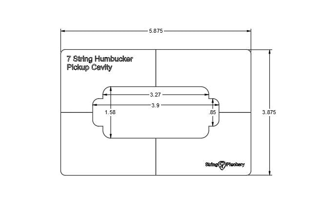 Humbucker Pickup Routing Template.pdf 7 String Guitar Humbucker Routing Template - Etsy