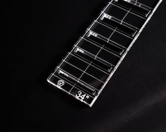 Bass Fretboard Block Inlay Routing Template - Bass Fingerboard Inlay Router Guide - 3/8 inch Cast Acrylic