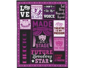 Theatre Gifts, Theatre Gift for Student, Broadway Gifts, Theater Blanket, Teacher Gift, Actor Gift, Broadway Gift