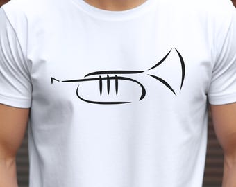 Musical Trumpet Tee - Unisex Jersey Short Sleeve T-Shirt, Music Lover Gift, Band Practice Shirt, Concert Apparel, Jazz Theme Shirt