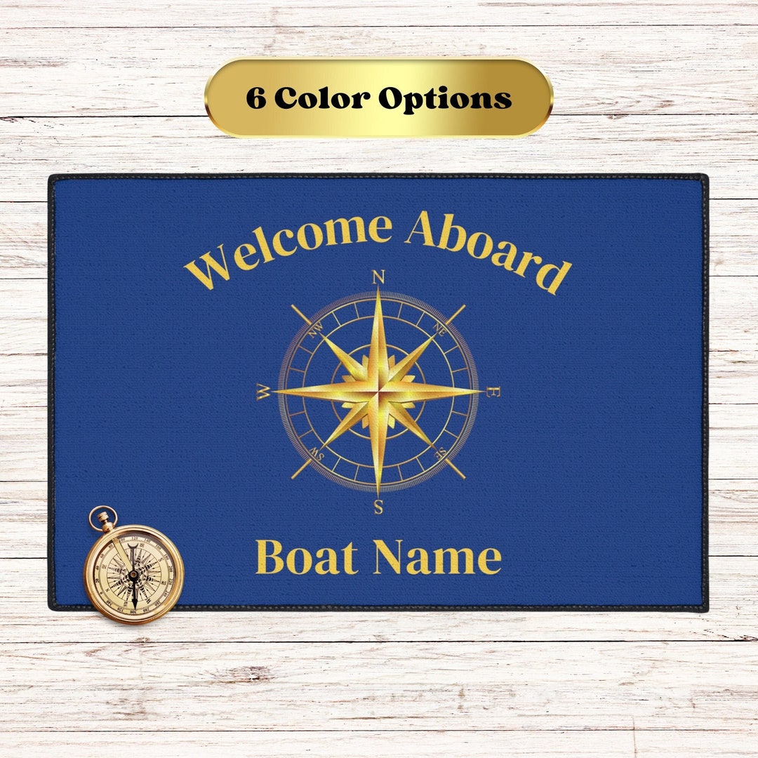 Personalized Boat Heavy Duty Mat, Custom Yacht Rug, Nautical