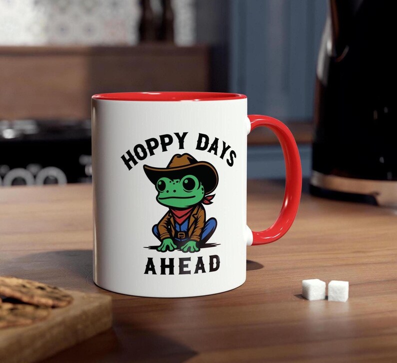 Western Frog Ceramic Mug Cute Toad Tea Cup Cowboy Frog Drinkware